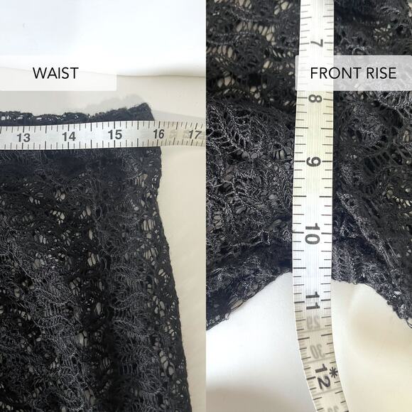 BECCA Lace Crochet See Through Split Leg Swim Cover Up Pants in Black Size M - Picture 12 of 13